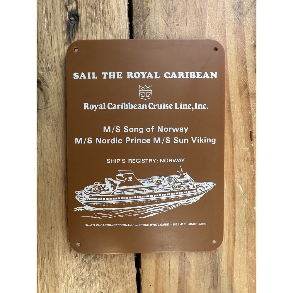 VTG 70s Or 80s Royal Carribean Cruise Plastic Picture Frame About 5 1/2 X 4 In